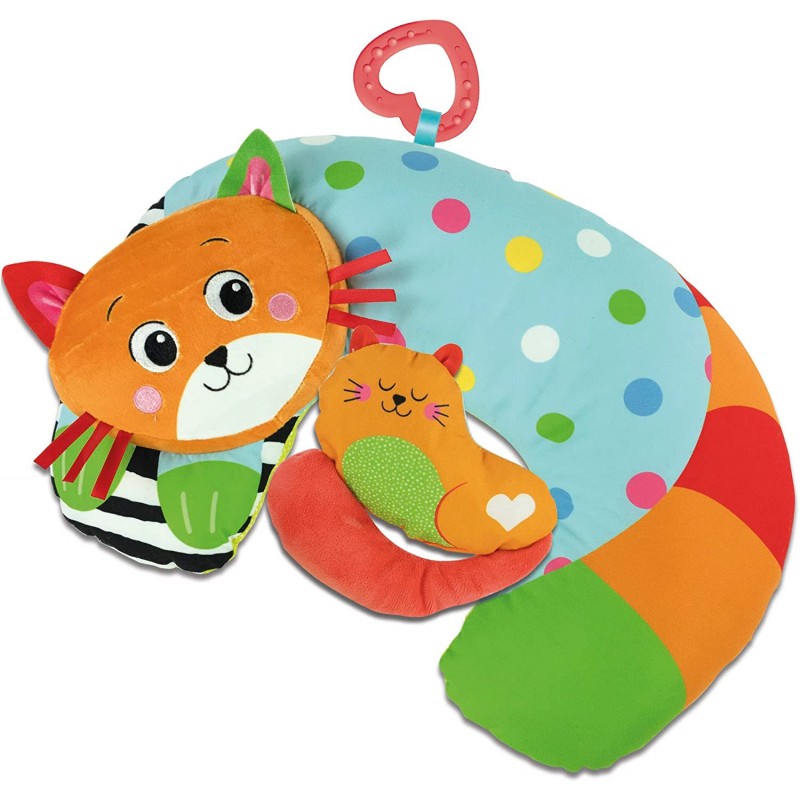 Clementoni - Kitty Cat Pillow-Cuscino per Supportare Sviluppo dei Muscoli E  Gattonamento, Tummy Time Neonato - CL17800