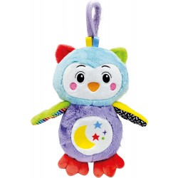 Clementoni - Good Night Owl-Peluche Neonato Interattivo, Luce Notturna, Luci E Suoni, Giocattolo Bambini 0-36 Mesi - CL17801
