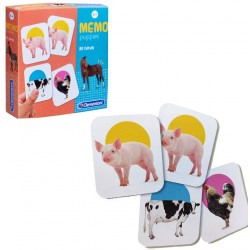 Clementoni - 18076 - Memo Games Farm Animals - Made In Italy - Memory - Gioco Di Memoria Bambino Dai 4 Anni - Gioco Da Tavolo Bo