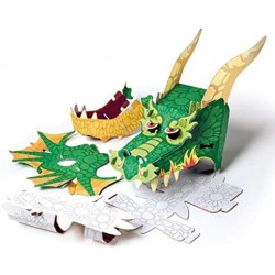 Clementoni - 18578 - Play Creative - Big Mask Dragon - Made In Italy - Play For Future - Maschera Tridimensionale In Cartone - G