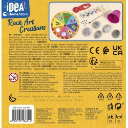 Clementoni - Idea-Surprise Box-Rock Art-lavoretti creativi - Kit Bambini, Set Pittura, Arte, dipingere, Sassi Piatti Grigi da pi