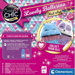 Clementoni - Crazy Chic - Lovely Ballerina - Nail Art, kit unghie, smalti decora unghie, trousse con smalti, regalo per manicure