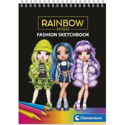Clementoni - Rainbow High - Fashion Set Disegno, Sketchbook da Colorare, Gioco Creativo - CL18707