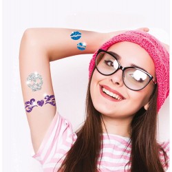 Clementoni - Crazy Chic - Kit Temporanei, Laboratorio Tattoo, Gioco Creativo Tatuaggi Bambini - CL18733