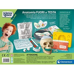 Clementoni- Scienza Lab Fuori di Testa, Laboratorio di Anatomia, Gioco scientifico (Versione in Italiano), Bambini 8 Anni+, Made