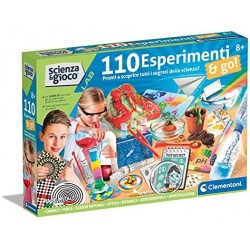 Clementoni Gioco Lab-110 esperimenti e Go Chimica, Kit esperimenti Scienza, Laboratorio scientifico 8 Anni, Manuale in Italiano,