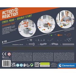 Clementoni - Action Reaction - Binari Intrecciati Glow espansione, Set di Costruzioni, Pista biglie per Bambini, Marble Run - CL