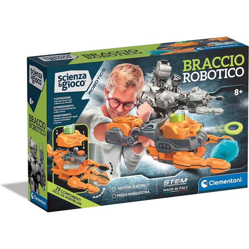 Clementoni - Scienza Robotics - Robot Bambini, Braccio Meccanico, Gioco Scientifico - CL19291