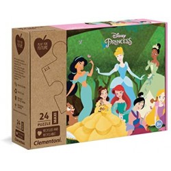 Clementoni- Disney Princess Play for Future Princess-24 Pezzi-Materiali 100% riciclati-Made in Italy, Puzzle Bambini 3 Anni+, 20