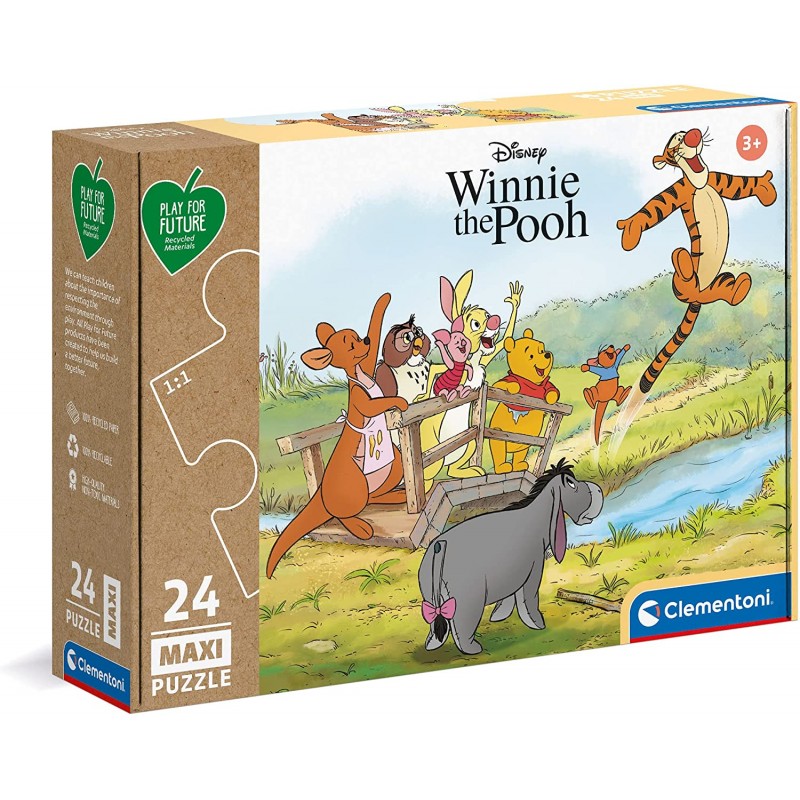 Clementoni - Play for Future - Disney Winnie The Pooh Pooh & Friends Puzzle, 24 Pezzi - CL20259