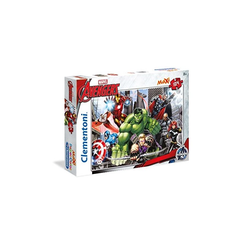 Clementoni- Avengers Maxi Supercolor Puzzle, No Color, 104 Pezzi, 23688