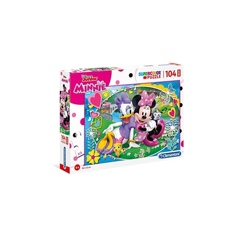 Clementoni- Minnie Happy Helpers Supercolor Puzzle, 104 Pezzi, 23708