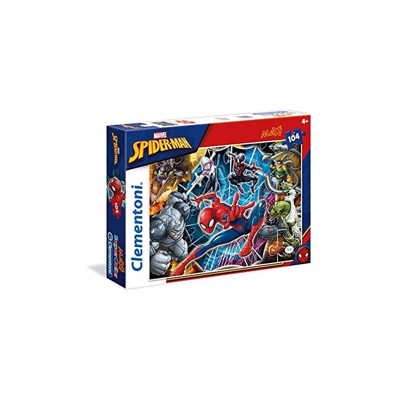 Clementoni- Spiderman Spider-Man Supercolor Puzzle, No Color, 104 Pezzi, 23716