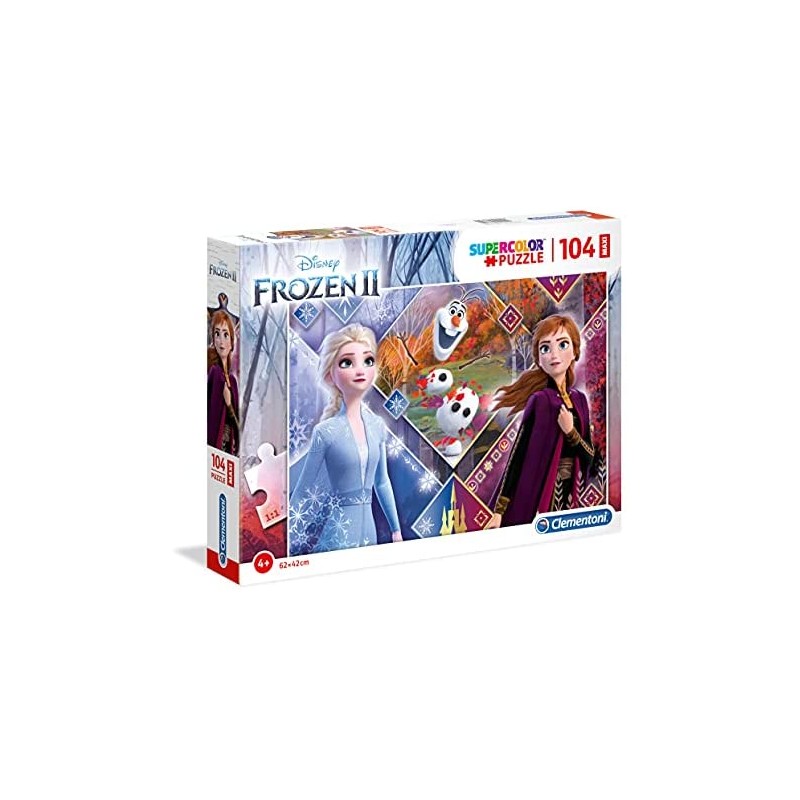 Clementoni Clementoni-23739-Supercolor Disney Frozen 2-104 maxi pezzi, puzzle bambini, Multicolore, 23739