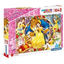 Clementoni - 23745 - Supercolor Puzzle - Disney The Beauty And The Beast - 104 Maxi Pezzi - Made In Italy - Puzzle Bambini 4 Ann