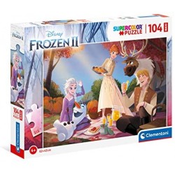Clementoni Supercolor Disney Frozen 2-104 maxi pezzi-Made in Italy, puzzle bambini 4 anni+, Multicolore, 23757