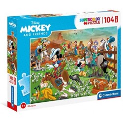 Clementoni Mickey Mouse Supercolor Disney and Friends-104 maxi pezzi, puzzle bambini 4 anni+, 23759