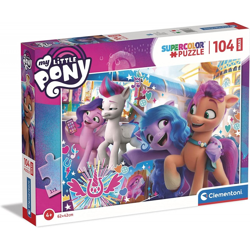 Clementoni - Puzzle Maxi My Little Pony 104 pz Supercolor - CL23764