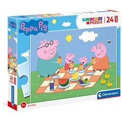 Clementoni Peppa Pig Supercolor Puzzle, No Color, 24 Pezzi, 24028