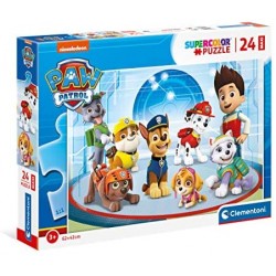 Clementoni- Paw Patrol Supercolor Patrol-24 Maxi Pezzi-Made in Italy, Puzzle Bambini 3 Anni+, Multicolore, 24211