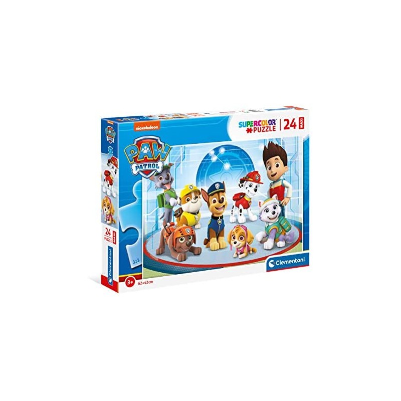 Clementoni- Paw Patrol Supercolor Patrol-24 Maxi Pezzi-Made in Italy, Puzzle Bambini 3 Anni+, Multicolore, 24211