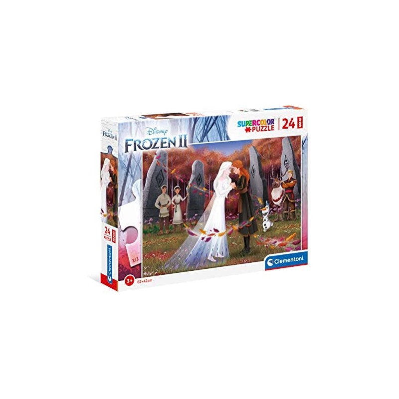Clementoni- Disney Frozen 2 Supercolor 2-24 Maxi Pezzi-Made in Italy, Puzzle Bambini 3 Anni+, Multicolore, 24217