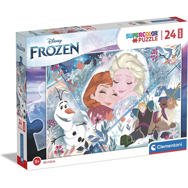 Clementoni - Puzzle Maxi Frozen Disney 24 pz Supercolor Medium - CL24224