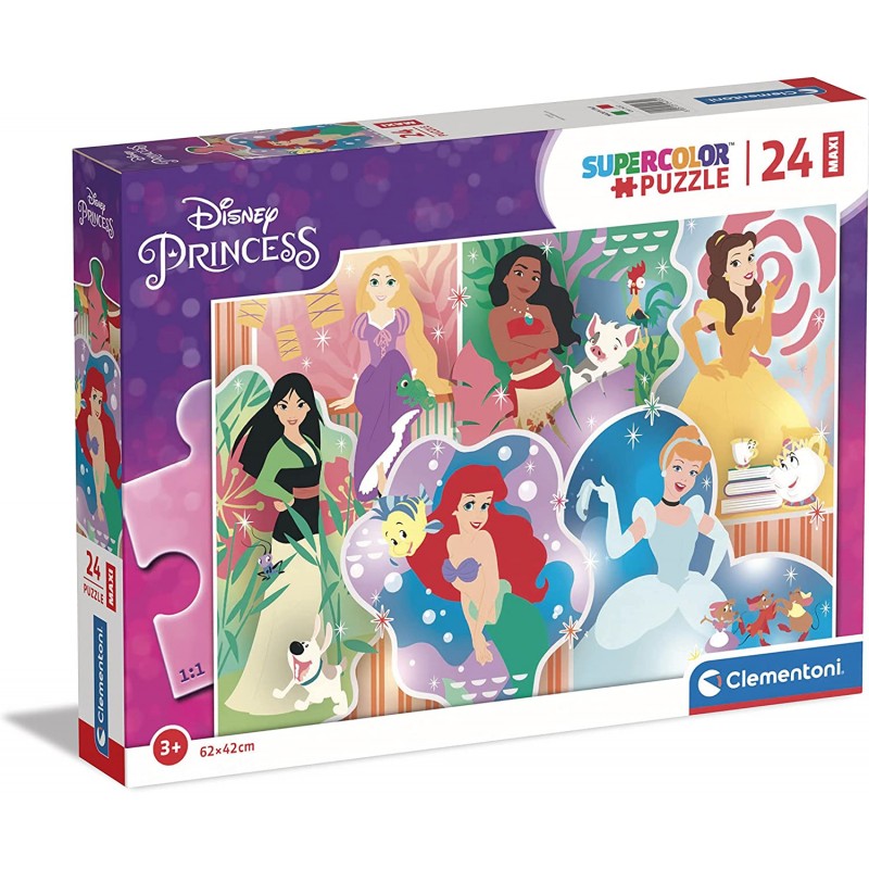 Clementoni - Puzzle Maxi Princess Supercolor 24 Pezzi - CL24232