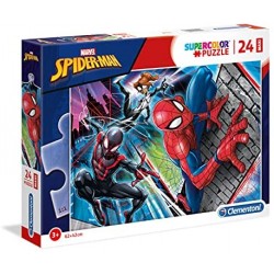 Clementoni- Spiderman Spider-Man Supercolor Puzzle, 24 Pezzi, 24497