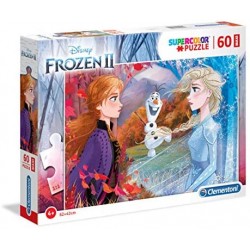 Clementoni Clementoni-26452-Supercolor Disney Frozen 2-60 maxi pezzi, puzzle bambini, Multicolore, 26452