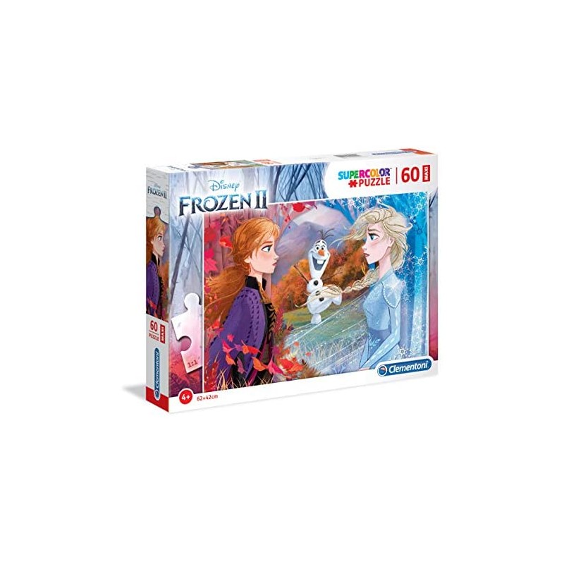 Clementoni Clementoni-26452-Supercolor Disney Frozen 2-60 maxi pezzi, puzzle bambini, Multicolore, 26452