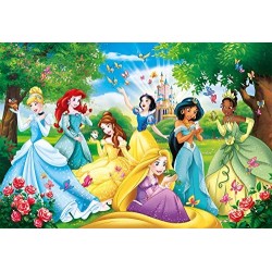 Clementoni Disney Princess Supercolor Princess-60 maxi pezzi-Made in Italy, puzzle bambini 4 anni+, Multicolore, 26471