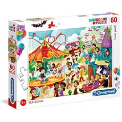Clementoni- Supercolor Puzzle-Luna Park-60 Pezzi, Multicolore, 26991