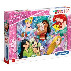 Clementoni - Supercolor Puzzle - Disney Princess - 60 Pezzi - CL26995