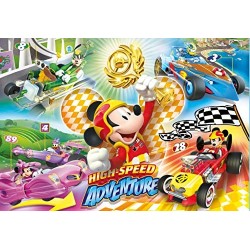 Clementoni Mickey Roadster Racers Supercolor Puzzle, Multicolore, 104 Pezzi, 27085