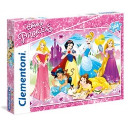 Clementoni-Le Principesse Disney e Sofia Supercolor Puzzle, Multicolore, 104 Pezzi, 27086
