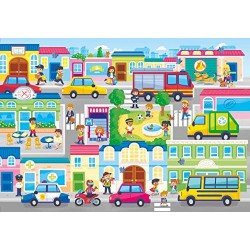 Clementoni- Supercolor Puzzle-The City-104 Pezzi, Multicolore, 27114