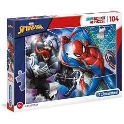 Clementoni- Supercolor Puzzle-Spider Man-104 Pezzi, Multicolore, 27117