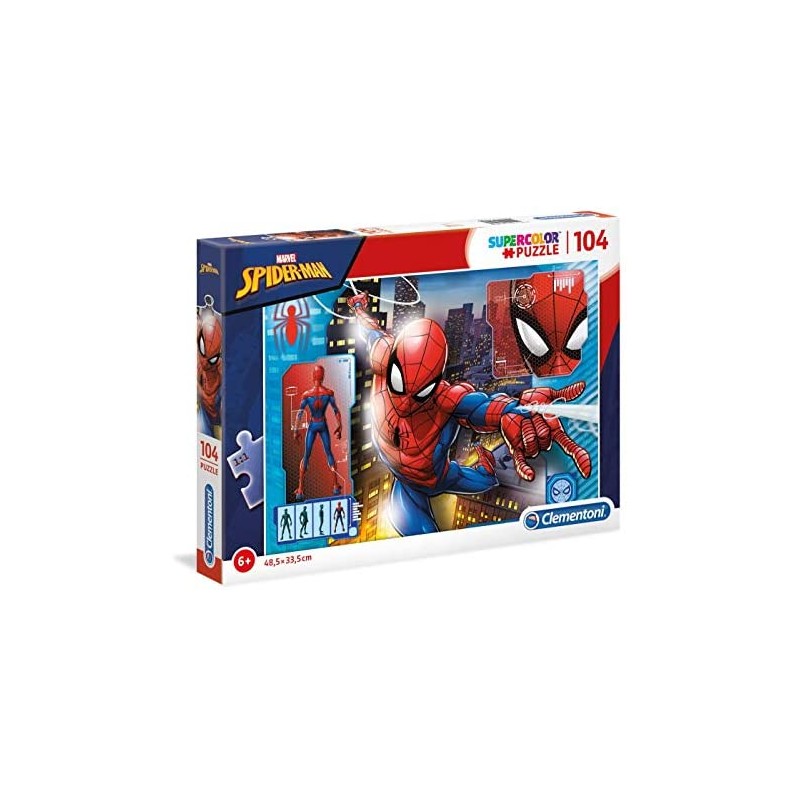 Clementoni- Spider Man Puzzle, Multicolore, 104 Pezzi, 27118