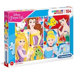 Clementoni - 27146 - Supercolor Puzzle - Disney Princess - 104 Pezzi - Made In Italy - Puzzle Bambini 6 Anni +