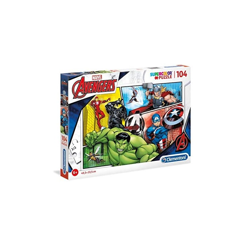 Clementoni- Supercolor Puzzle-The Avengers-104 Pezzi, Multicolore, 27284
