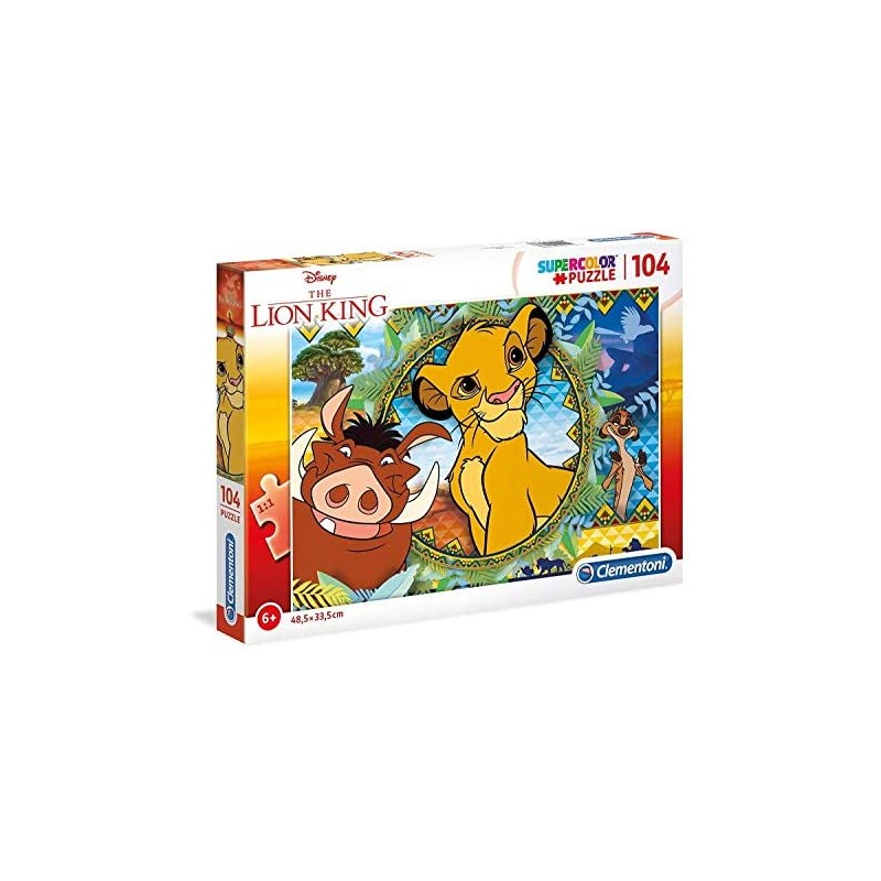 Clementoni- Supercolor Puzzle-Lion King-104 Pezzi, Multicolore, 27287