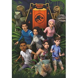 Clementoni Supercolor Jurassic World Camp Cretaceous, serie Netflix 104 pezzi-Made in Italy, bambini 6 anni, puzzle cartoni anim