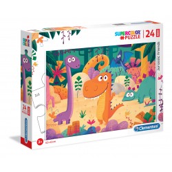 Clementoni- Supercolor Puzzle-Dinosauri-24 Pezzi Maxi, Multicolore, 28506