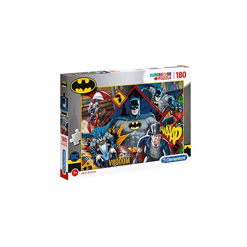 Clementoni - 29108 - Supercolor puzzle - Batman - 180 pezzi - Made in Italy - puzzle bambini 7 anni+