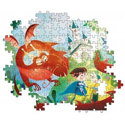 Clementoni - 29209 - Supercolor Puzzle - The Dragon And The Knight - 180 Pezzi - Made In Italy - Puzzle Bambini 7 Anni +