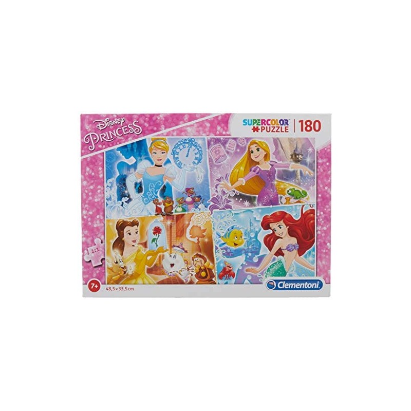 Clementoni- Supercolor Puzzle-Princess-180 Pezzi, Multicolore, 29294