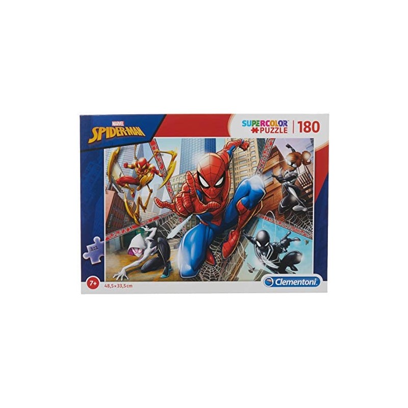 Clementoni- Supercolor Puzzle-Spider Man-180 Pezzi, Multicolore, 29302