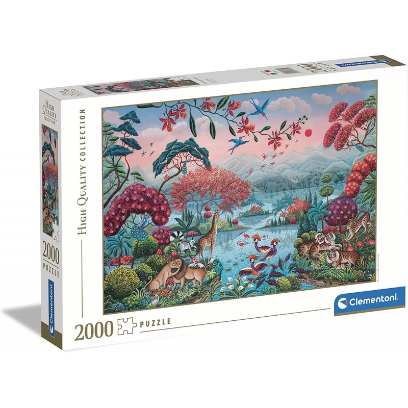 Clementoni - Puzzle High Quality Collection Pacifica Selva 2000 pz - The Peaceful Jungle Paesaggi, Medium - CL32571