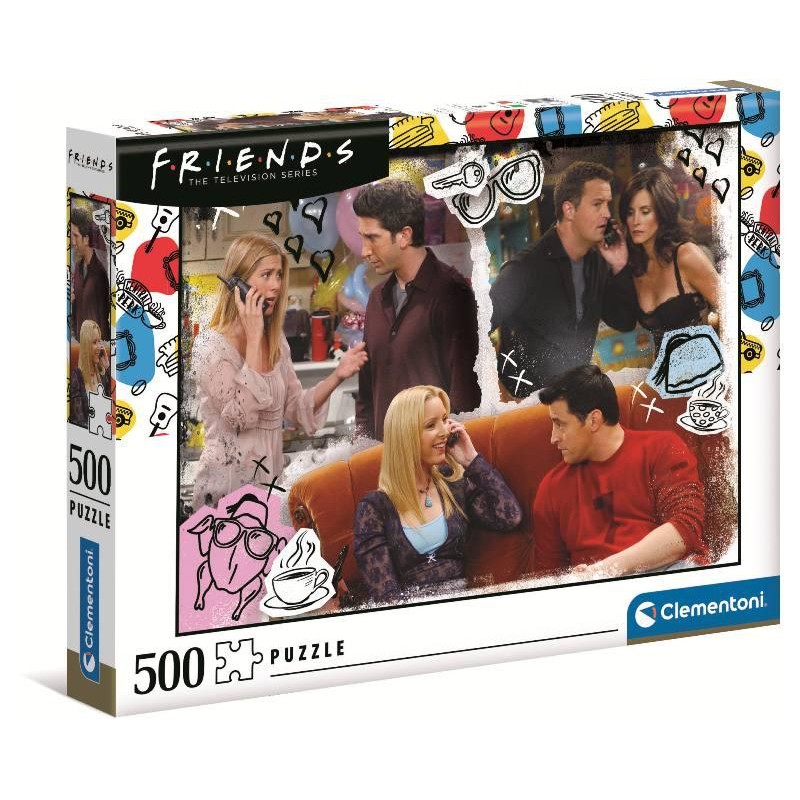 Clementoni Friends adulti 500 pezzi, puzzle serie Netflix, Made in Italy, Multicolore, 35090